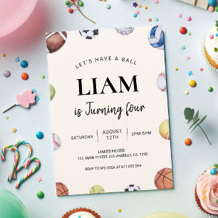Sports Birthday Invitation Multi-Sport Design