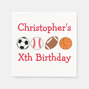 Sports Birthday Napkin