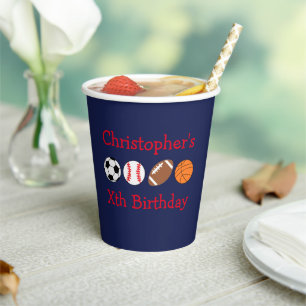 Sports Birthday Paper Cups