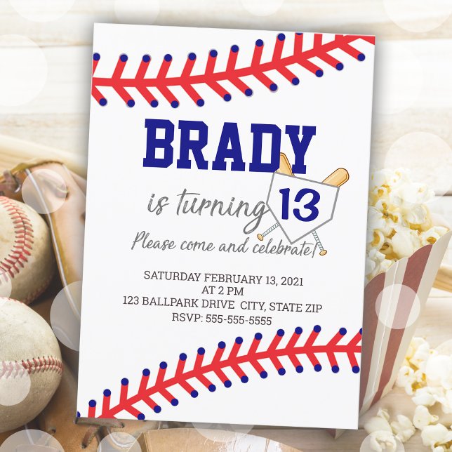 Sports Birthday Party Boy Baseball Theme Invitation (Sports Birthday Party Boy Baseball Theme Invitation)