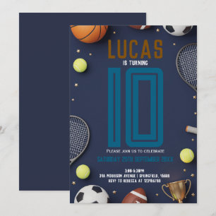 Sports Birthday Party for Kids Invitation