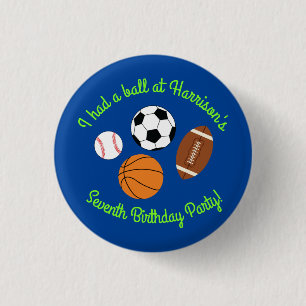 Sports Birthday Party Kids Cute 3 Cm Round Badge