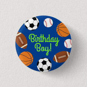 Sports Birthday Party Kids Cute 3 Cm Round Badge