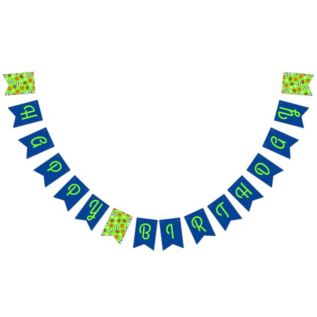Sports Birthday Party Kids Cute Bunting (All)