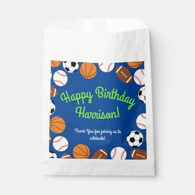 Sports Birthday Party Kids Cute Favour Bags (Front)