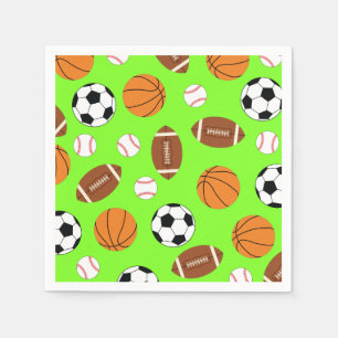 Sports Birthday Party Kids Cute Napkin