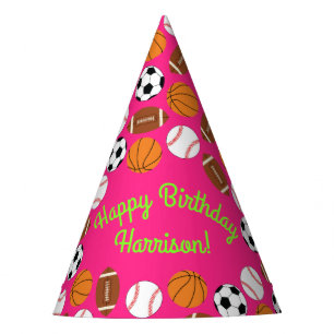 Sports Birthday Party Kids Cute Pink Girls Hat