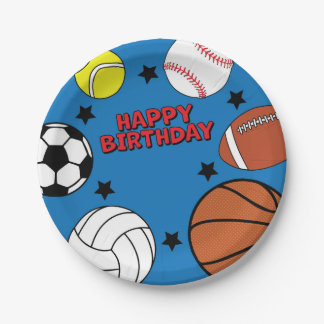 Sports Birthday Party-Personalised Paper Plate