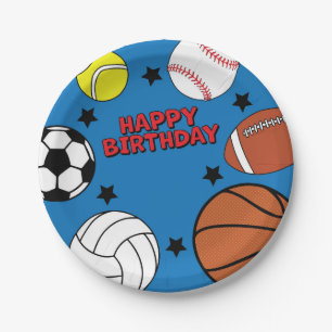 Sports Birthday Party-Personalized Paper Plate