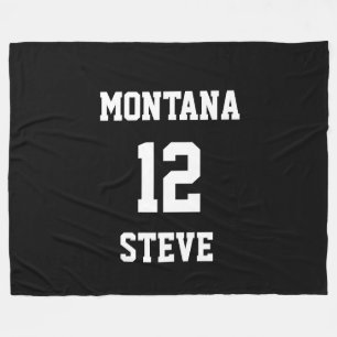 Sports Black White Colours Personalised Lrg Blanke Fleece Blanket