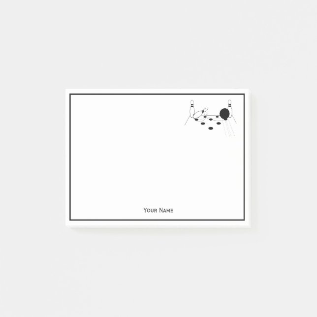 Sports Bowling Ball and Pins Post-it Notes (Front)