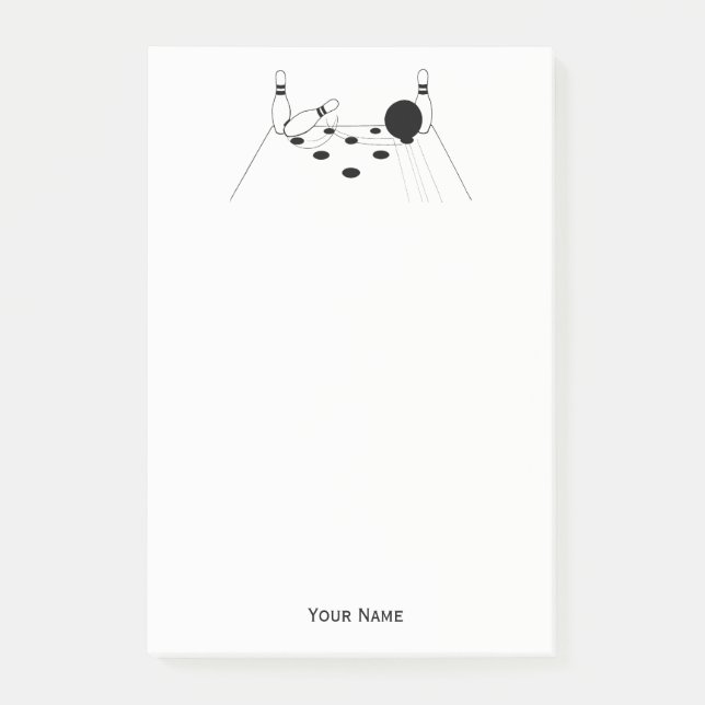 Sports Bowling Ball and Pins Post-it Notes (Front)