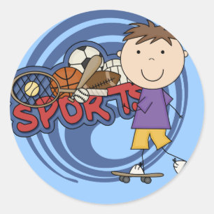 Sports Boy Skateboarder - Tshirts and Gifts Classic Round Sticker