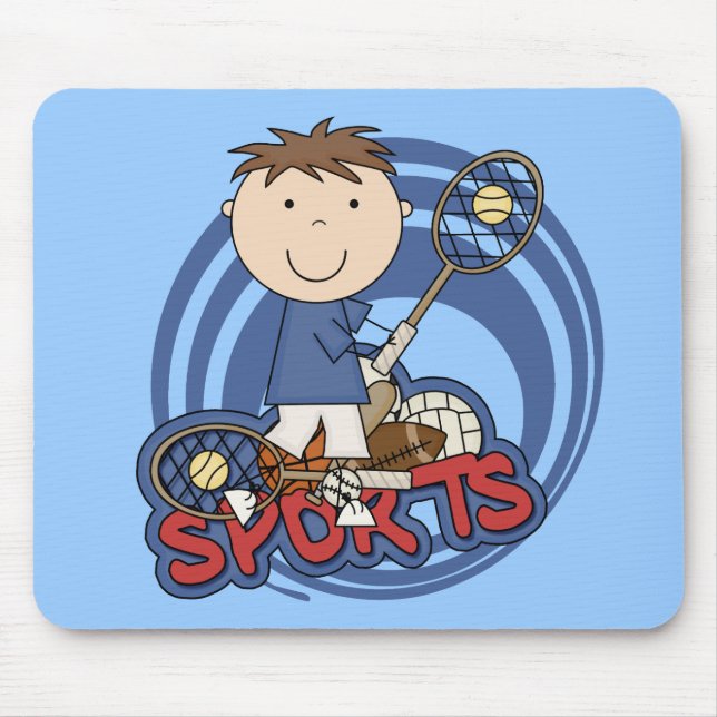 Sports Boy Tennis T-shirts and Gifts Mouse Pad (Front)
