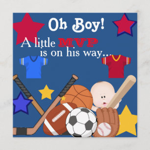 Sports Boys BABY SHOWER Invitation