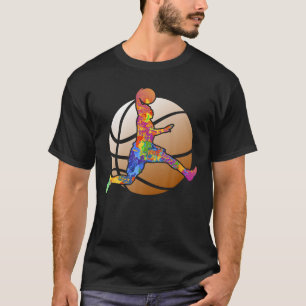Sports Boys Basketball Player Basketball Graphic T T-Shirt
