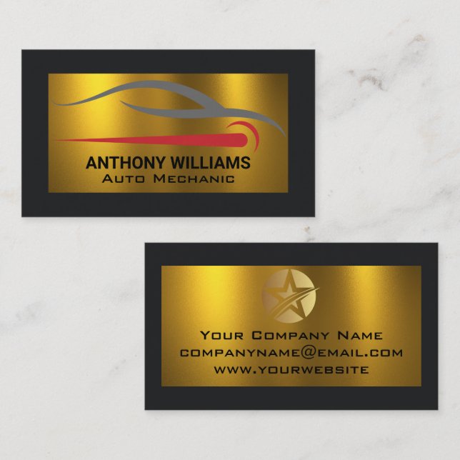 Sports Car | Auto Mechanic Logo Business Card (Front/Back)