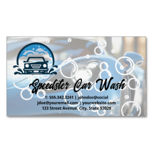 Sports Car Auto Wash Clean Detailing Magnetic Business Card