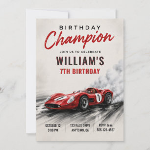Sports Car Birthday Invitation