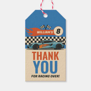 Sports Car Birthday Thank You Gift Tags