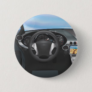 Sports Car Dashboard 6 Cm Round Badge