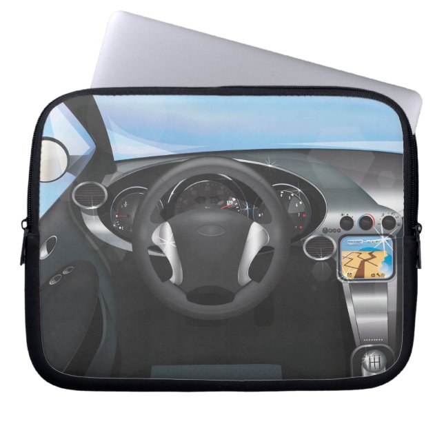 Sports Car Dashboard Laptop Sleeve (Front)