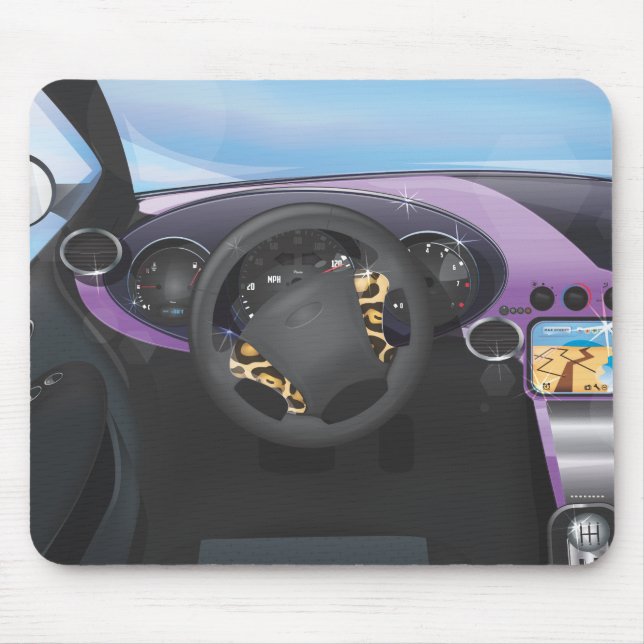 Sports Car Dashboard Mouse Pad (Front)