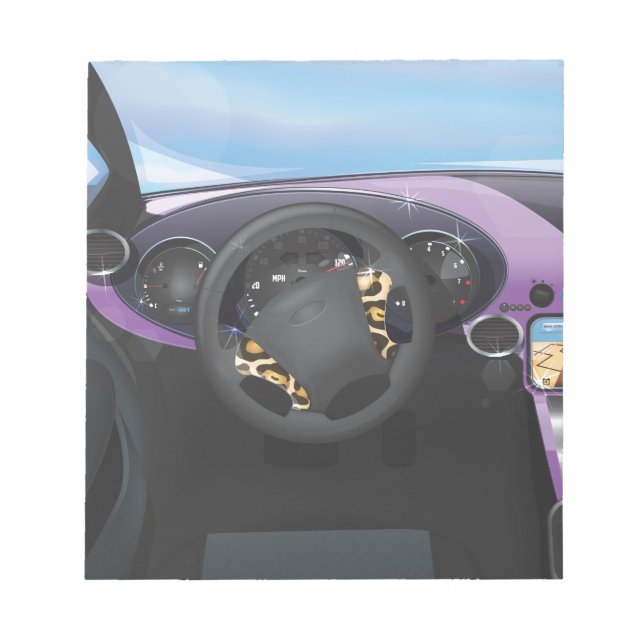 Sports Car Dashboard Notepad (Front)