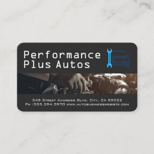 Sports Car Headlights Performance Shop Mechanic Business Card