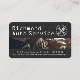 Sports Car Headlights Shop Mechanic Tech Business Card