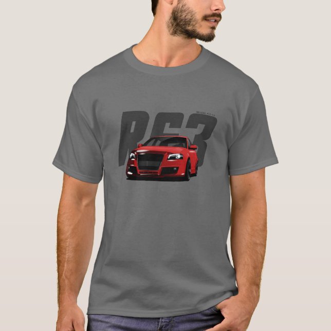 Sports Car Hot Hatch RS3 Red T-Shirt (Front)