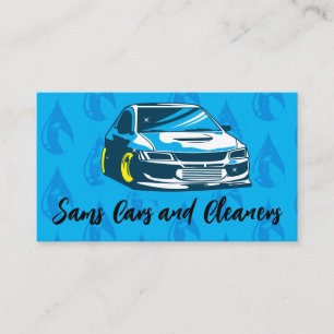 Sports Car Illustration Auto Wash Car Services Business Card