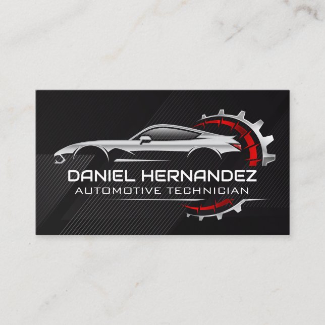 Sports Car Logo | Auto Service Care Business Card (Front)