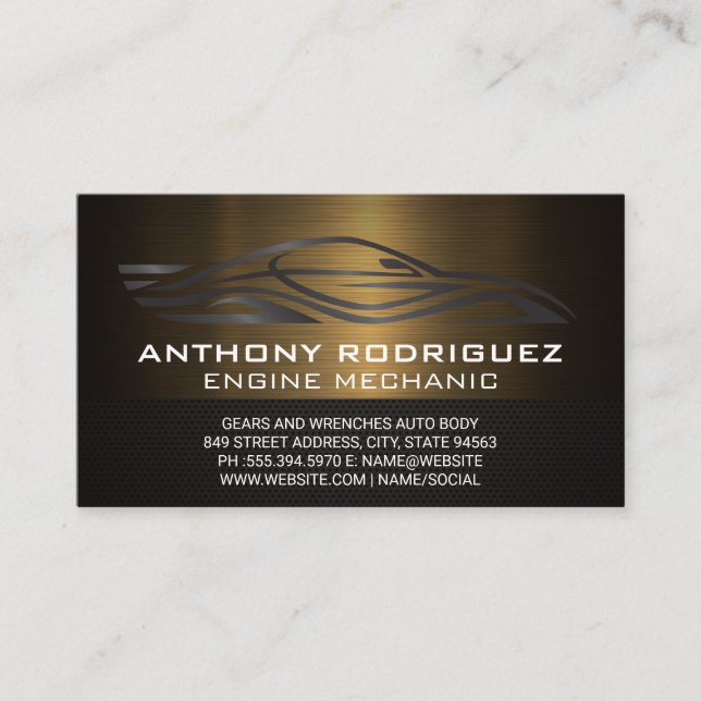 Sports Car Logo | Car Parts and Maintenance Business Card (Front)