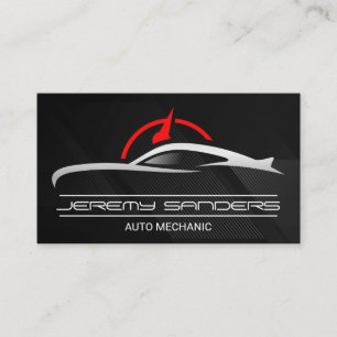Sports Car Odometer   Auto Services Business Card