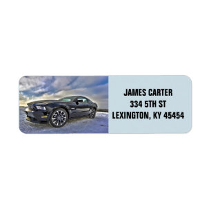 SPORTS CAR RETURN ADDRESS LABELS