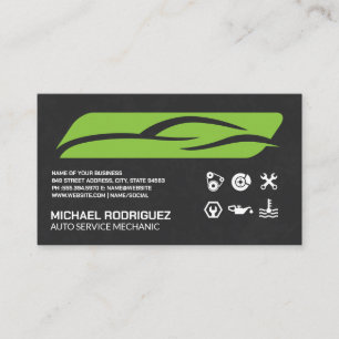 Sports Car Stylized Logo   Auto Services  Business Card