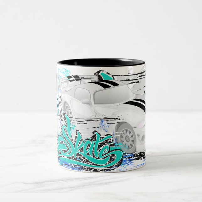 Sports Car Two-Tone Coffee Mug (Center)