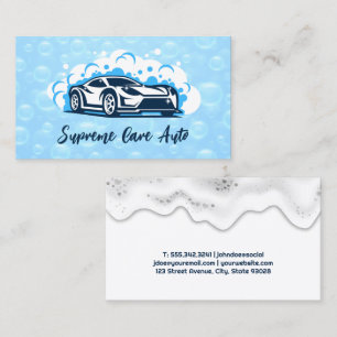 Sports Car Wash Logo Soap Suds Business Card