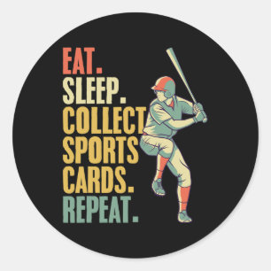 Sports Card Collecting Basketball Baseball Card Co Classic Round Sticker