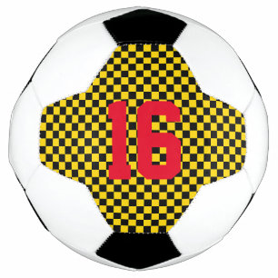 Sports Chequerboard Team Player NUMBER Goal  Soccer Ball
