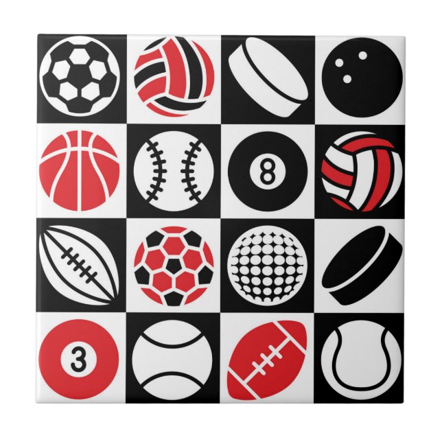 Sports Chequerboard Tile (Front)