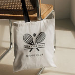 Sports Club Name Tennis Team Black Swag Custom Tote Bag<br><div class="desc">Easily customise this tote bag by adding your club or society name by clicking the "Personalise" button. You can change the background, fonts, and patch colour by clicking the "Edit with Design tool". Perfect for any club, business, or school society. Order as many or as fewer as required. There's no...</div>