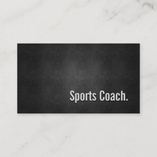 Sports Coach Cool Black Metal Simplicity Business Card
