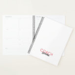 Sports COACH NAME Team colours Modern Office Planner<br><div class="desc">Custom COACH in Red, LAST NAME in black on white background. Back side custom TEAM MOTTO or Team Name in black. Easy to personalise text, text colours to your own team colours. Unisex. Great Gift, Award, Season Strategy Planner for any Coach from Little League thru college Sports. Simple, Modern Style....</div>