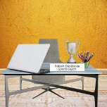 Sports Coach White Desk Name Plate<br><div class="desc">This sign not only serves as a personal touch to your space but also showcases your expertise in the world of sports coaching. It's a conversation starter, creating an inviting atmosphere for athletes to approach and seek guidance from their trusted mentor. Plus, when you step away from your desk, this...</div>