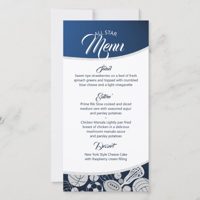 Sports Combo All Star Menu Blue (Front)