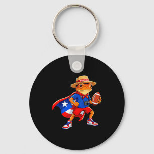 Sports coqui frog puerto rico flag rican football key ring