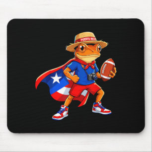 Sports coqui frog puerto rico flag rican football  mouse pad