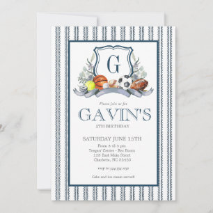 Sports Crest Birthday Invitation